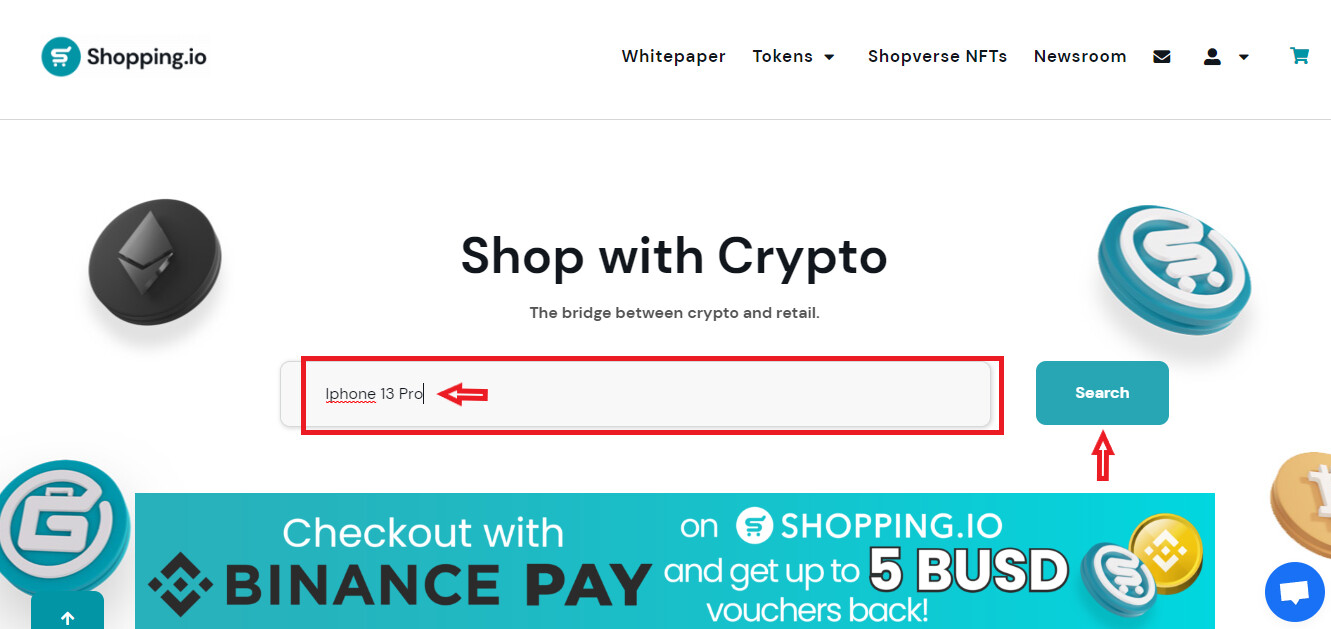 Shopping.io Payment using $AVAX