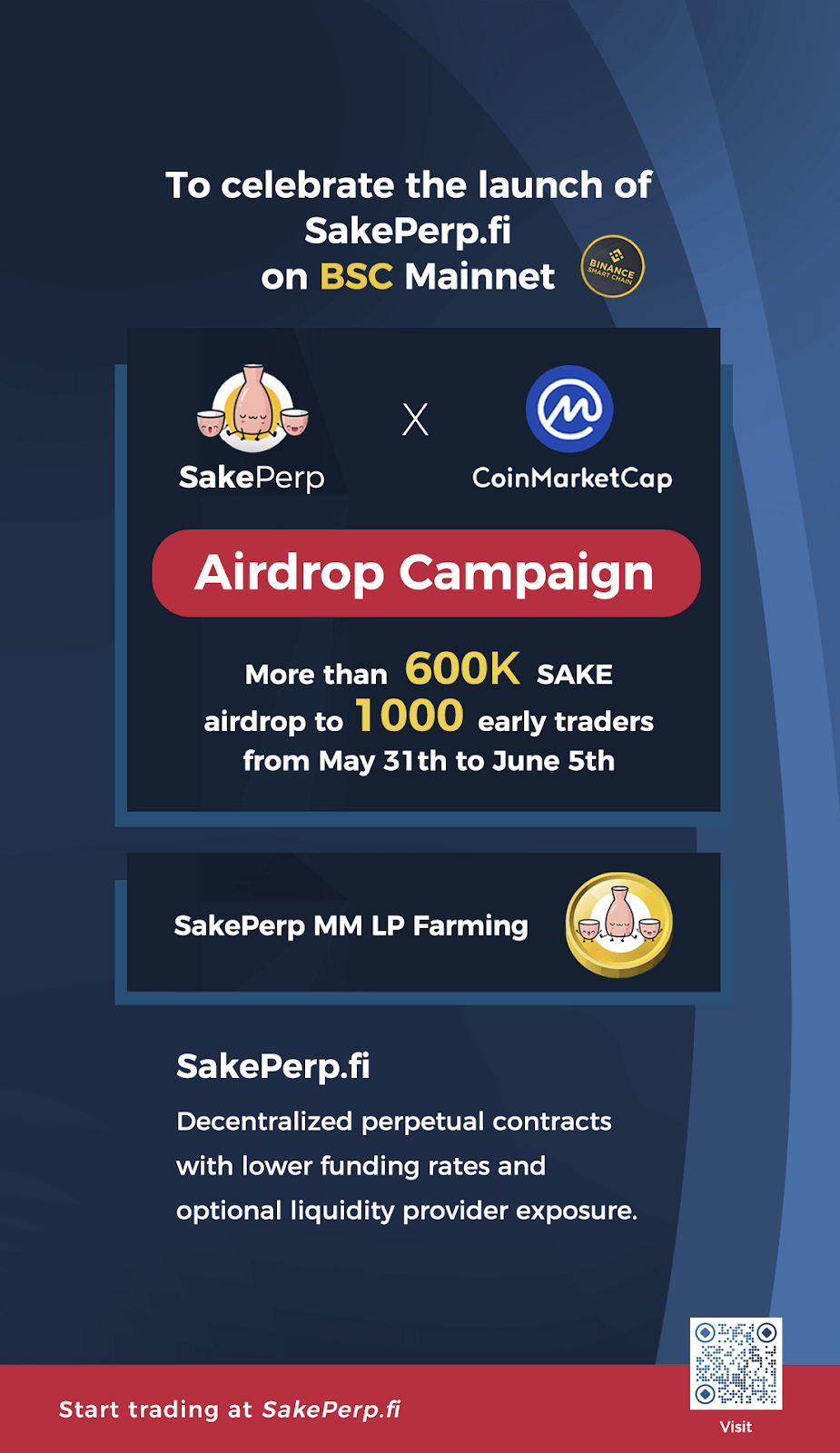 SakePerp.fi’s BSC Mainnet Launch & SakePerp x CoinMarketCap Airdrop Campaign