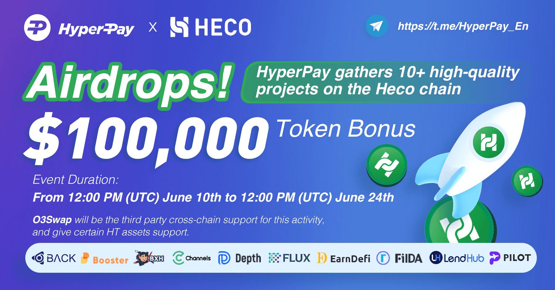 HyperPay&Heco&Heco Chain Projects Airdrops