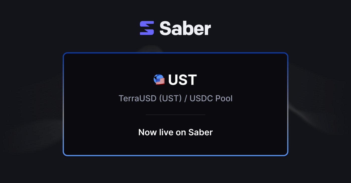 Saber Launches First TerraUSD Stable Pool on Solana