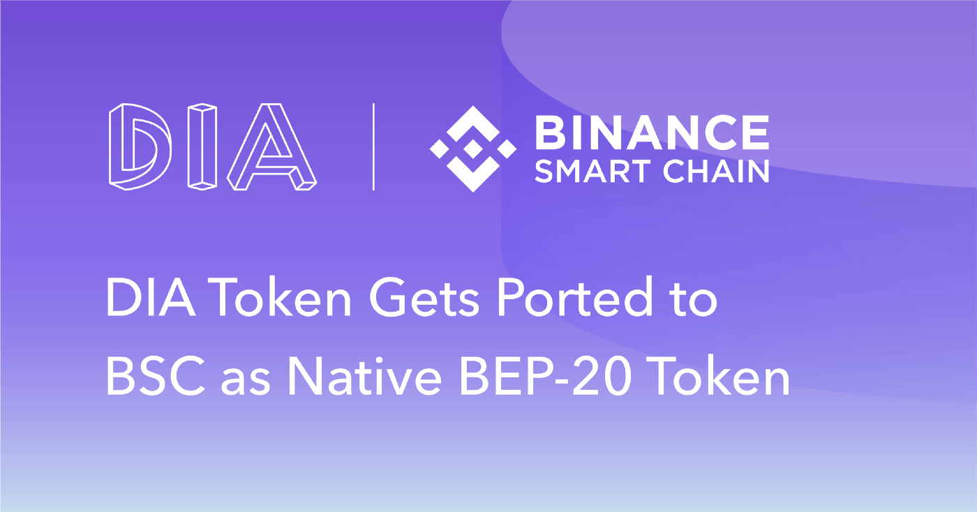 DIA Token on Binance Smart Chain as BEP-20