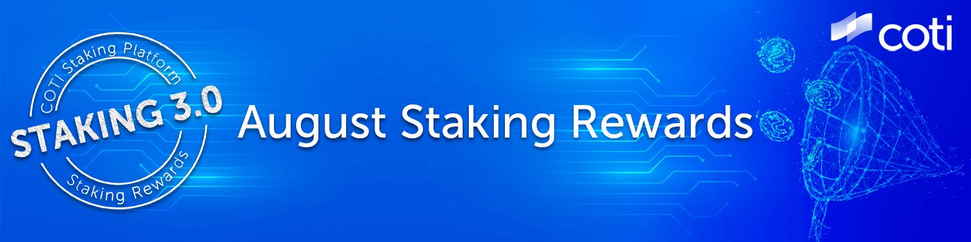 COTI August Staking Rewards