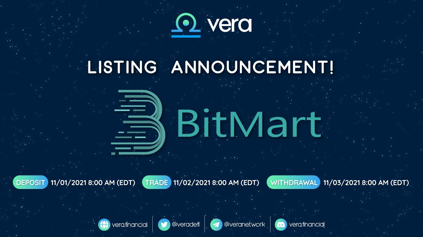 Vera Listing on BitMart