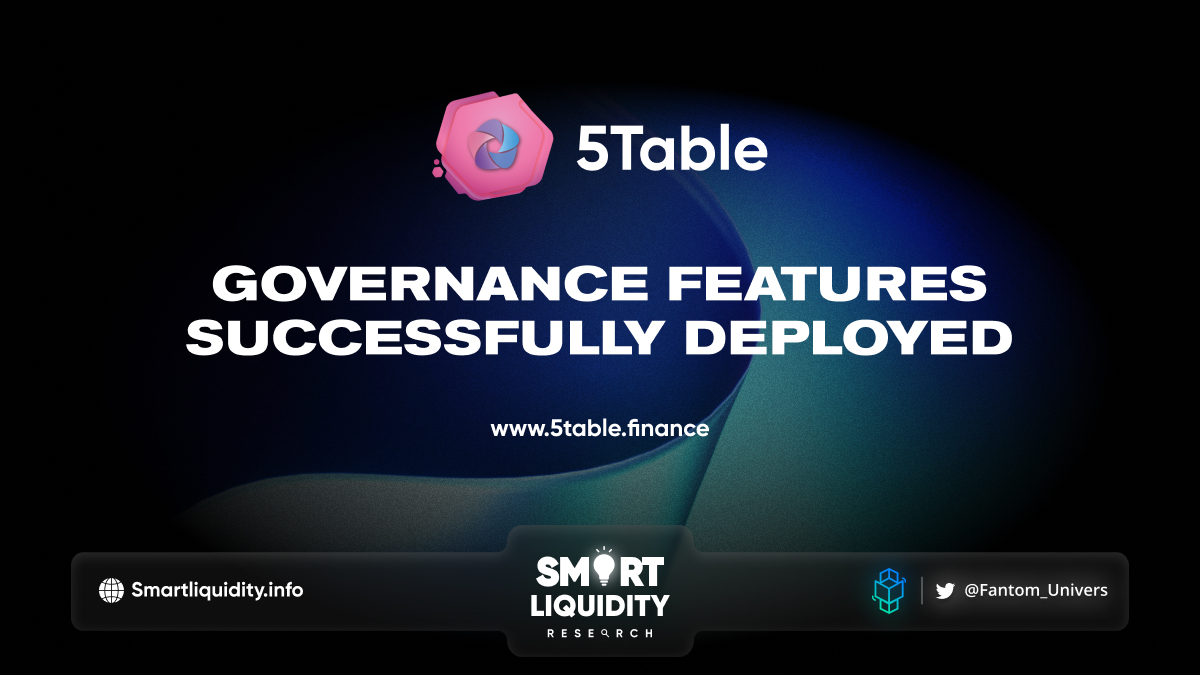 5Table Finance Governance Features Successfully Deployed,
