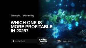 A comparison of staking and yield farming in 2025, highlighting risks, rewards, and profitability for DeFi investors.