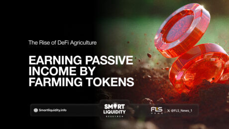 Illustration showing yield farming on a decentralized finance protocol using crypto tokens